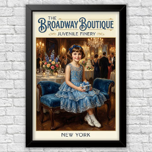 Poster Propaganda de moda infantil vintage dos anos 1920
