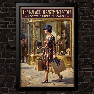 Poster Propaganda de Moda Vintage dos Anos 1920