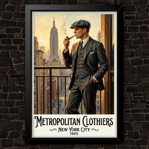 Poster Propaganda de Moda Vintage dos Anos 1920