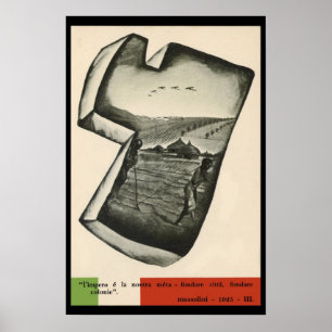 Pôster Propaganda de Mussolini