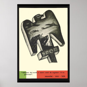 Poster Propaganda de Mussolini
