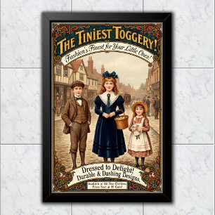 Poster Propaganda de Roupas da Tiniest Toggery Vintage de