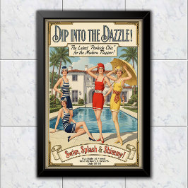 Poster Propaganda de Roupas de Banho Chic à Beira da Pisc