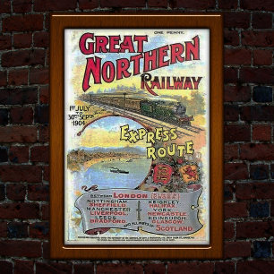 Poster Propaganda de Viagens de Trem de Rota Expressa Vin
