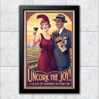 Poster Propaganda de Vinho Vintage Ruby Harvest de 1920