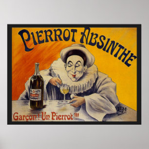Poster Propaganda do absinto de Pierrot do francês do