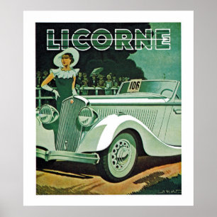 Pôster Propaganda do automóvel de Licorne