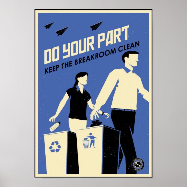 Pôster Propaganda do escritório: Sala-Breakroom (azul) (Frente)