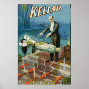 Pôster Propaganda do mágico do vintage da levitação de