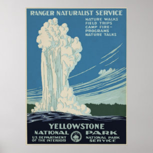 Pôster Propaganda do parque nacional de Yellowstone do
