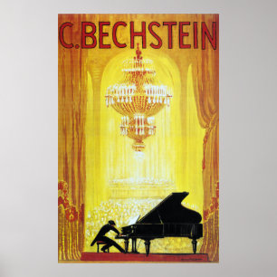 Pôster Propaganda do piano de C. Bechstein Alemão do