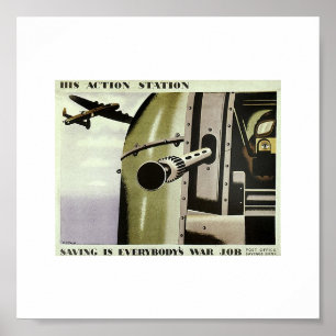 Pôster Propaganda do vintage WW2