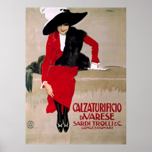 Poster Propaganda italiana da fábrica de calçados do