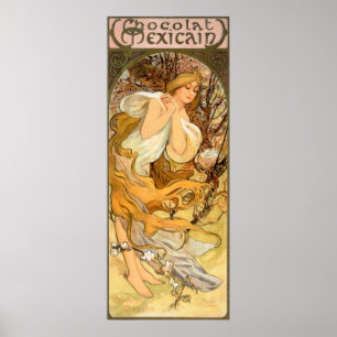 Pôster Propaganda mexicana do chocolate do vintage