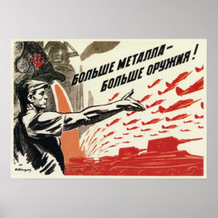 Poster Propaganda soviética 1942 de WWII URSS