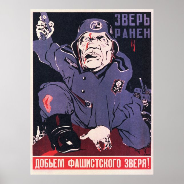 Poster Propaganda soviética da URSS 1943 (Frente)