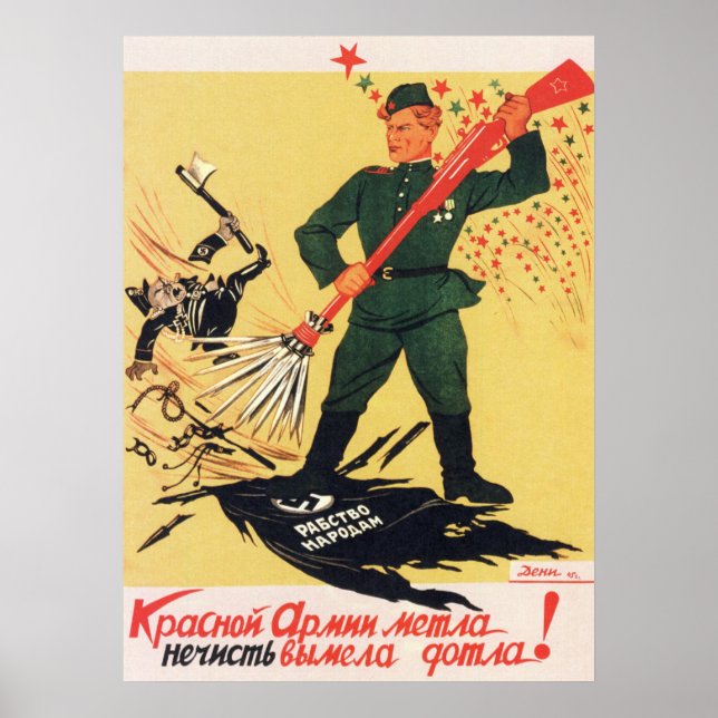Pôster Propaganda soviética da URSS 1945 (Frente)