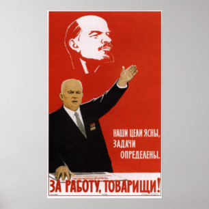 Pôster Propaganda soviética Nikita Khrushchev 1962 de