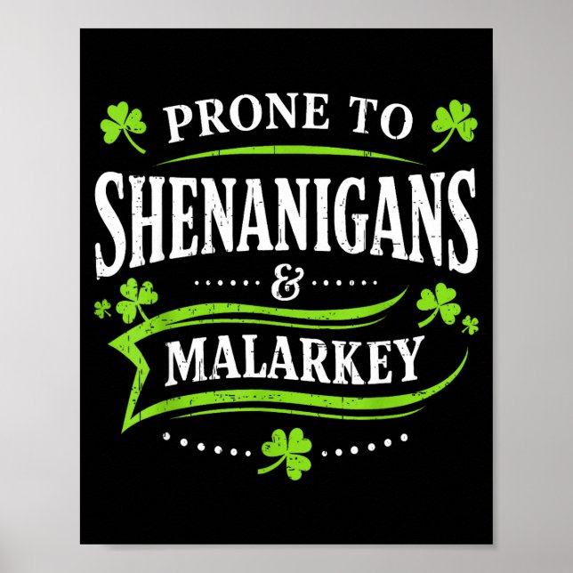 Poster Propenso a travessuras e malarkey dia de st patric (Frente)