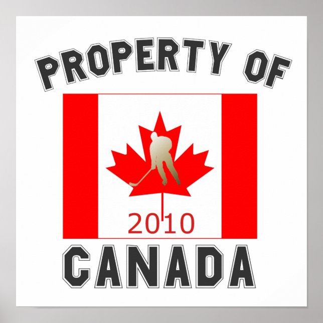Pôster Property of Canada Souvenir Canadian Hockey Flag (Frente)