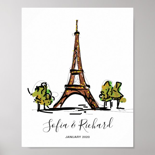 Poster Proposta de Noivado de Paris, presente de casal de (Frente)