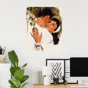 Pôster Proposta do casamento vintage, amor e romance