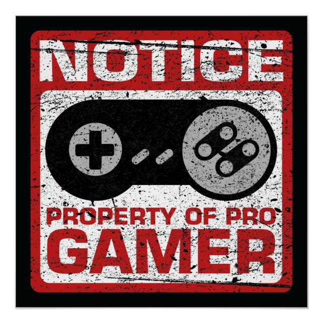 Pôster Propriedade De Aviso Do Pro Gamer (Frente)