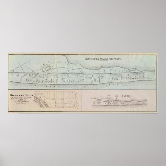 Pôster Propriedade de Monmouth Beach em Nova Jersey (Frente)