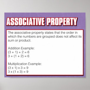 Pôster Propriedade de Números - Propriedade Associativa