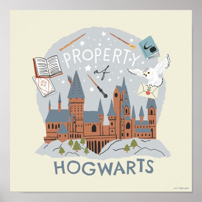 Poster Propriedade do Gráfico de Cartoons Hogwarts (Frente)