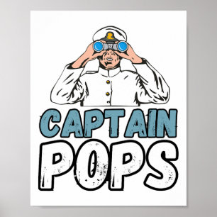 Poster Proprietário de barco de navegação Capitão Pops Pa