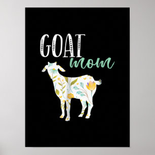 Poster Proprietário de Capuz Floral Pet Goat da Mãe