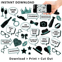 Props Imprimíveis para Teal Booth com Foto de Chá 