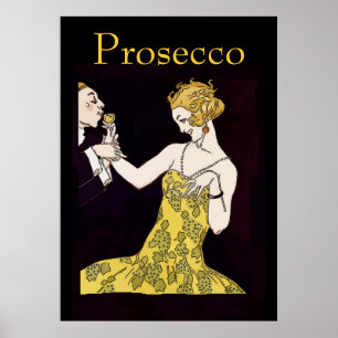 Pôster Prosecco, casal do vintage