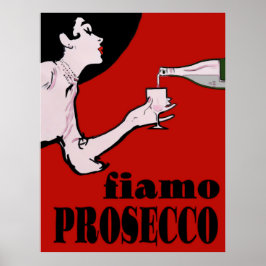 Pôster Prosecco Lady Em Vermelho