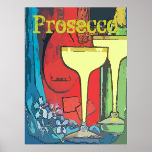 Pôster Prosecco, Óculos de Vinho, Editar Texto