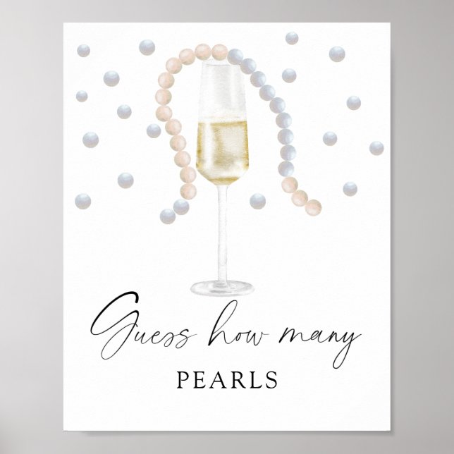 Poster Prosecco - quantas PEARLS jogo de chá de noiva (Frente)