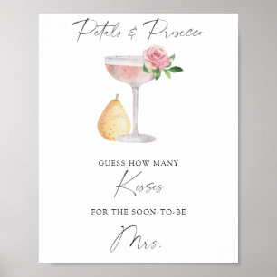 Poster Prosecco - quantos beija o jogo do chá de panela