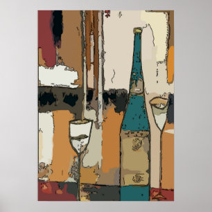 Poster Prosecco Wine Abstrato