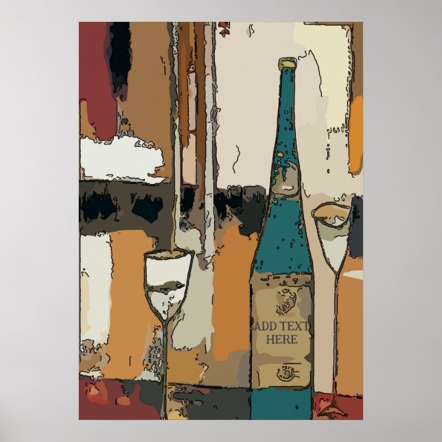 Poster Prosecco Wine Abstrato (Frente)