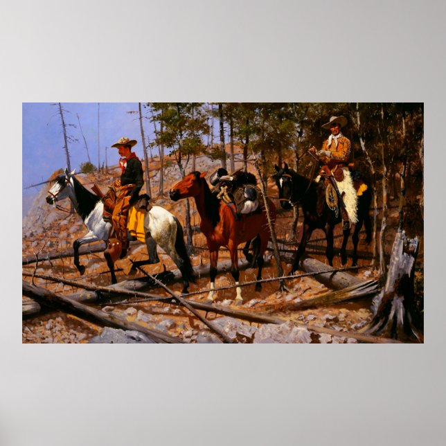 Poster Prospecção para a Faixa de Gado Frederic Remington (Frente)