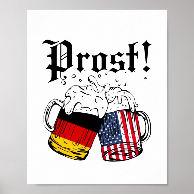 Poster Prost Beer German Flag Oktoberfest (Frente)