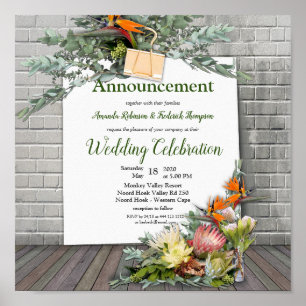 Poster Protea - Anúncio da Flor de Estrelitzia