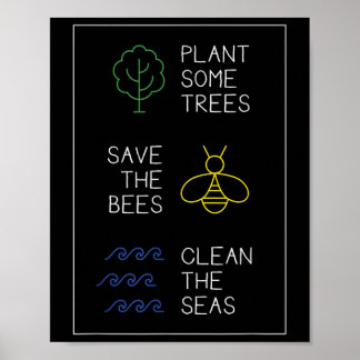 Poster Proteção Ambiental Dizendo, Árvores Vegetais, Salv