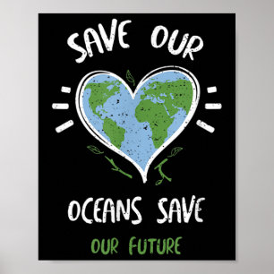 Poster Proteção Ambiental - Salvar Nossos Oceanos...