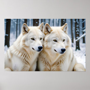 Poster Proteção da Natureza Selvagem do Lobo Animal