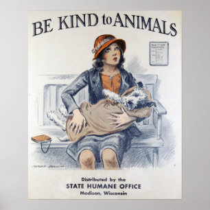 Poster Protecção animal do vintage