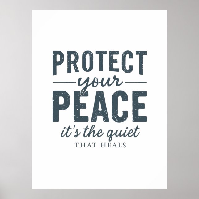 Poster Protect Your Peace: Quiet Healing Typography (Frente)