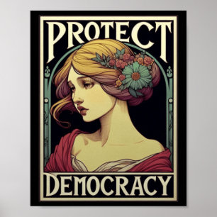 Poster Proteger a Arte Feminista Democrata Para O Social