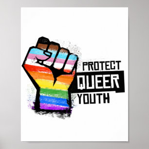 Poster Proteger a Juventude em Fila - Punho do Orgulho do